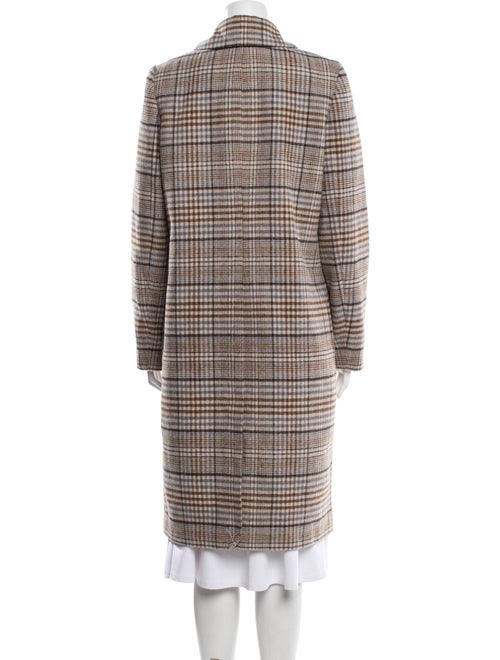 Maje Plaid Print Trench Coat