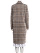 Maje Plaid Print Trench Coat