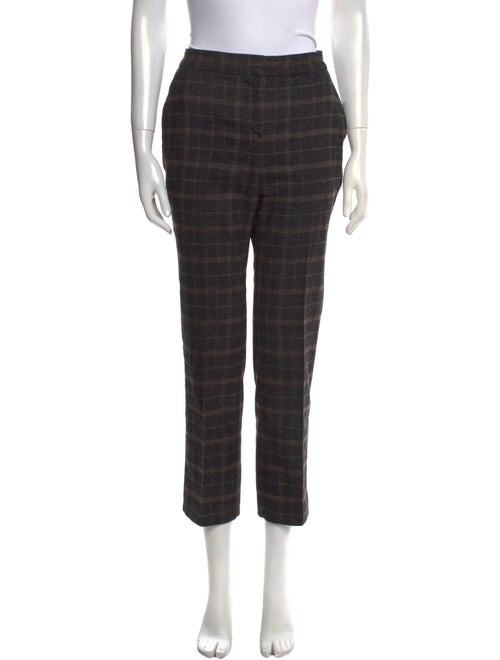 Maje Plaid Print Straight Leg Pants