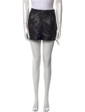 Maje Leather Mini Shorts