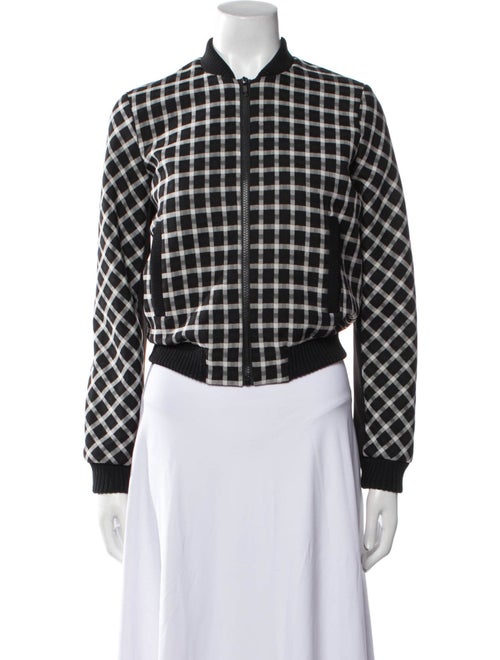 Maje Plaid Print Bomber Jacket
