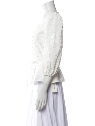 Maje V-Neck Three-Quarter Sleeve Blouse