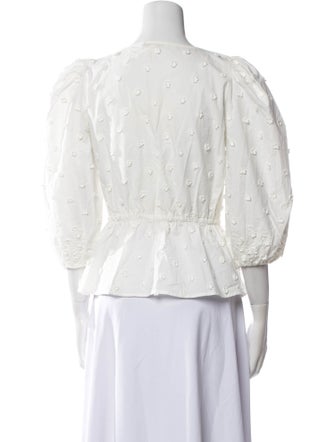 Maje V-Neck Three-Quarter Sleeve Blouse