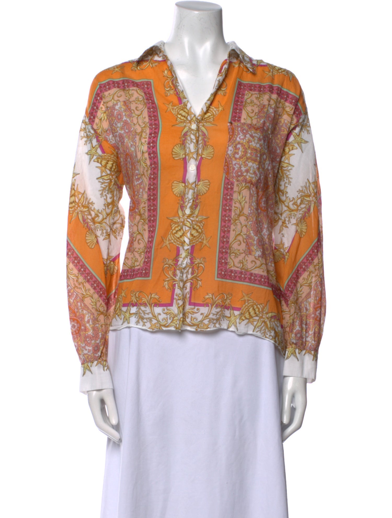 Maje Paisley Print Long Sleeve Blouse