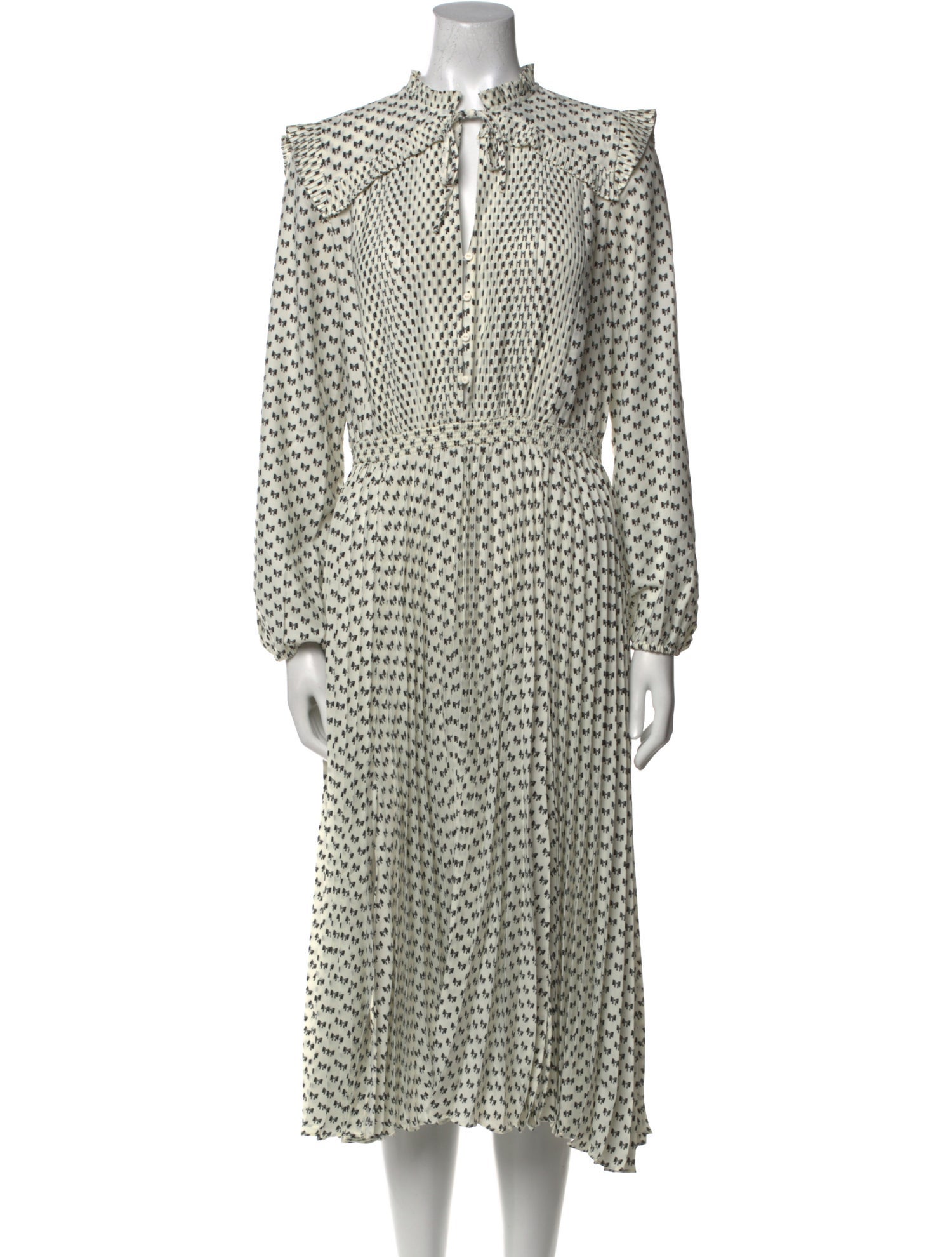 Maje Printed Midi Length Dress