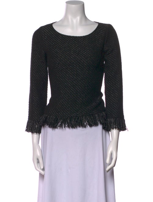 Maje Scoop Neck Three-Quarter Sleeve Top