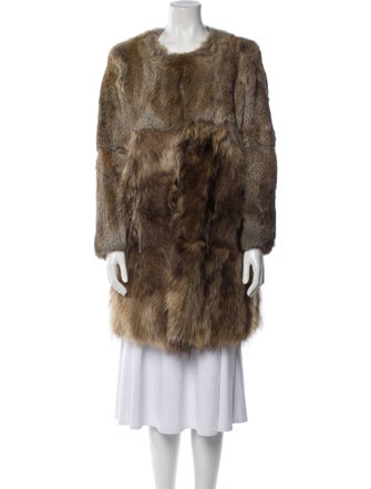 Maje Fur Animal Print Fur Coat