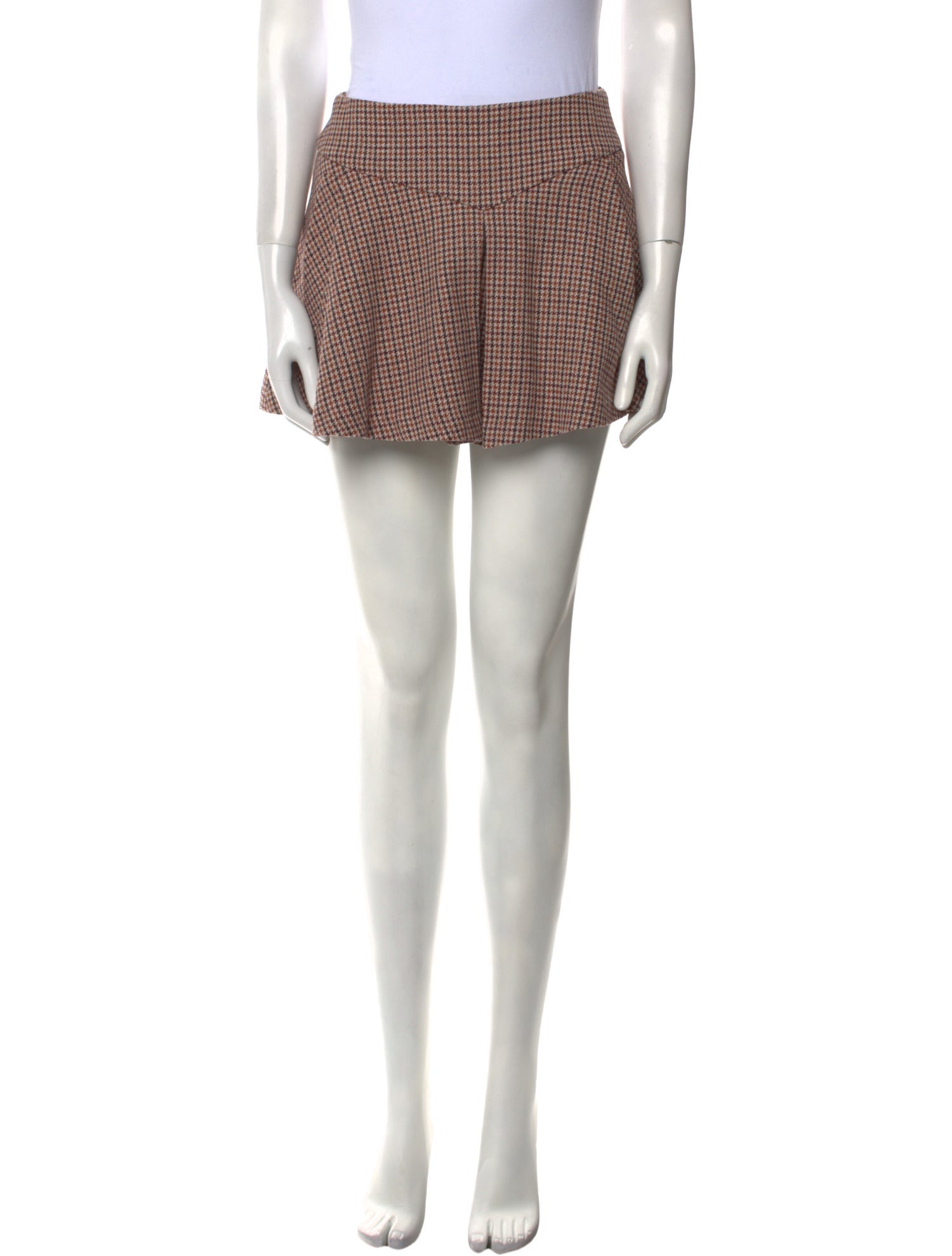 Maje Plaid Print Mini Shorts