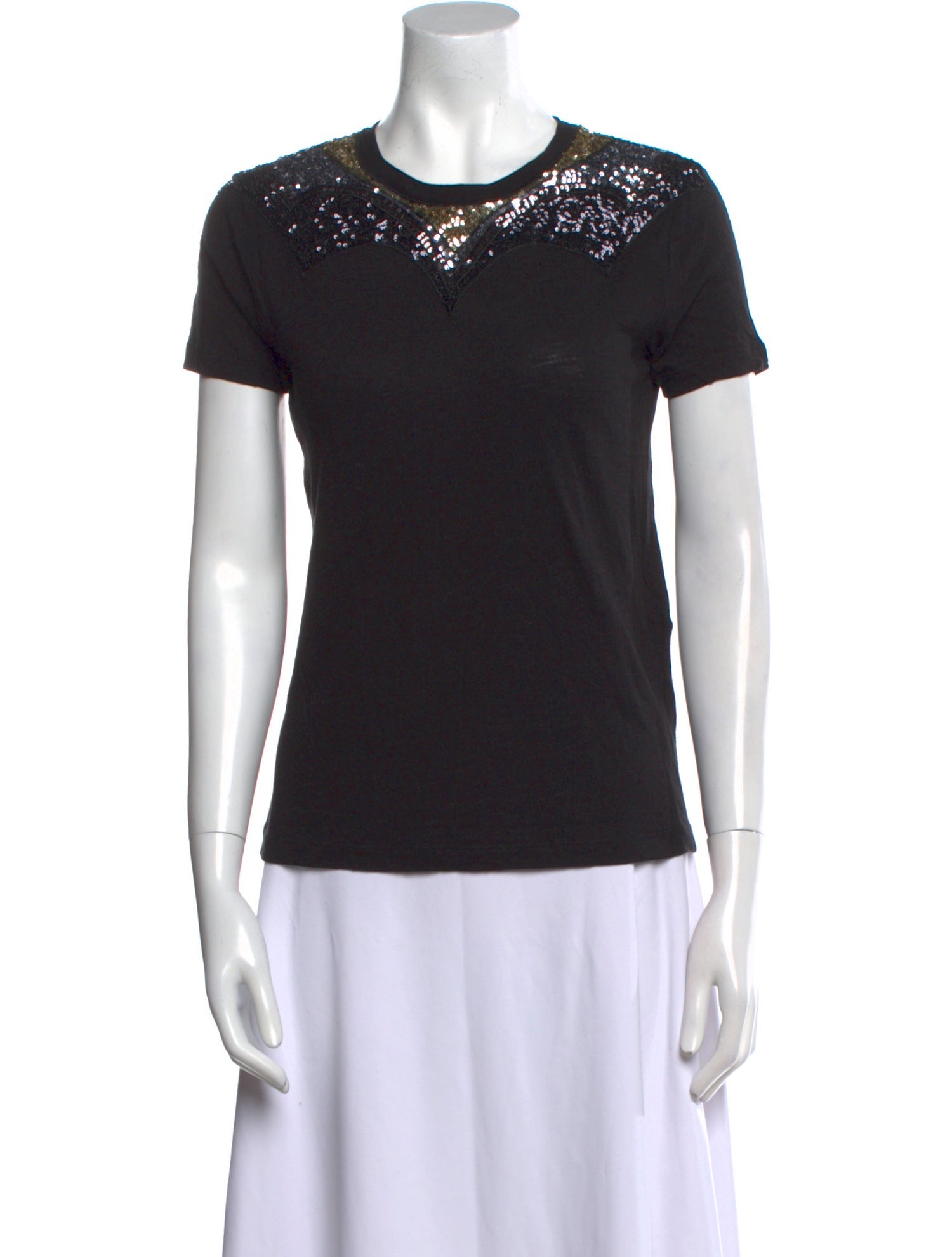 Maje Linen Crew Neck T-Shirt