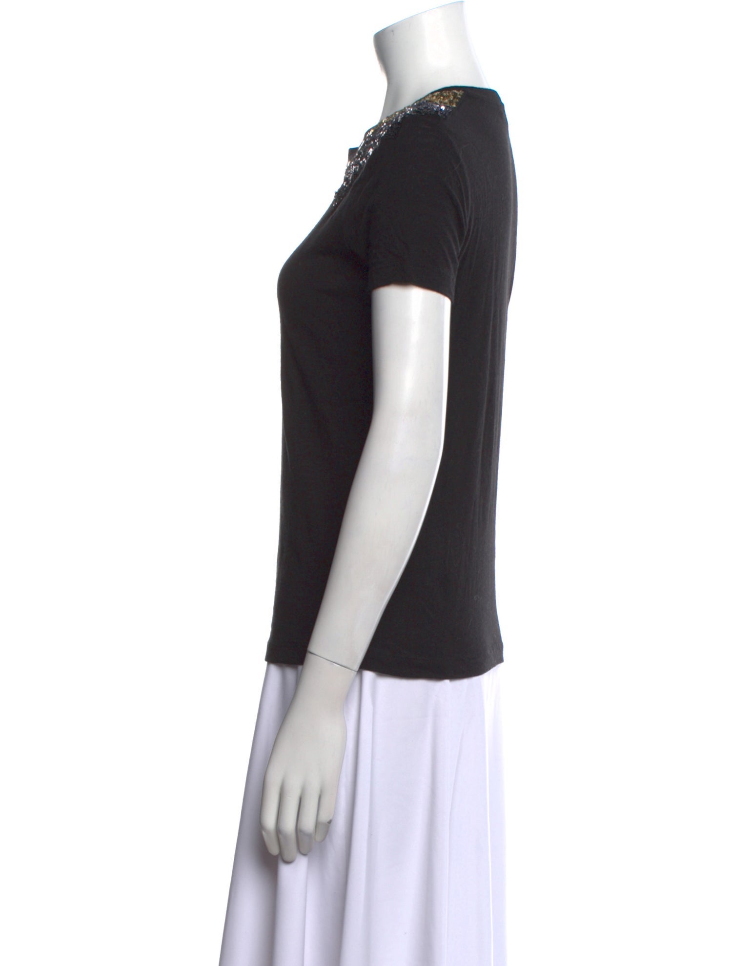 Maje Linen Crew Neck T-Shirt