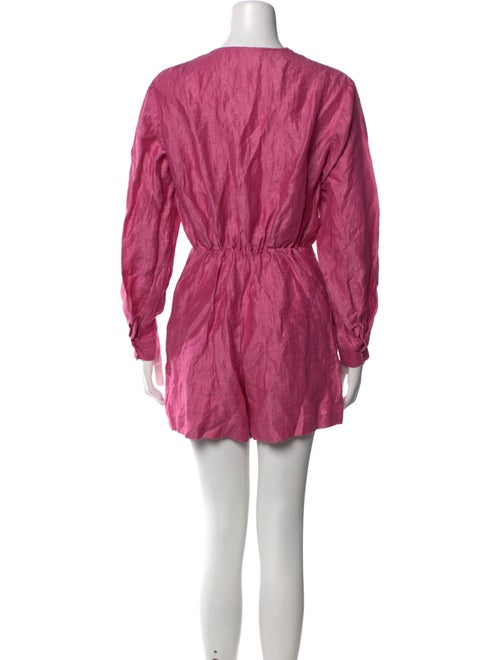 Maje Linen Plunge Neckline Romper