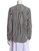 Maje Silk Striped Button-Up Top