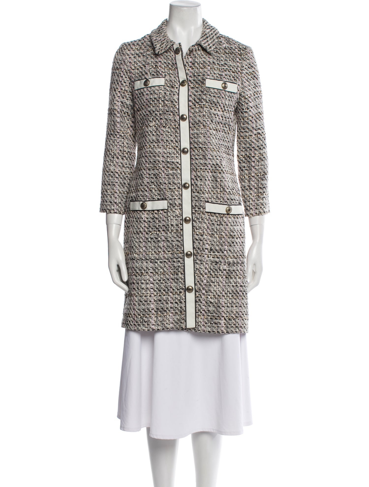 Maje Tweed Pattern Coat