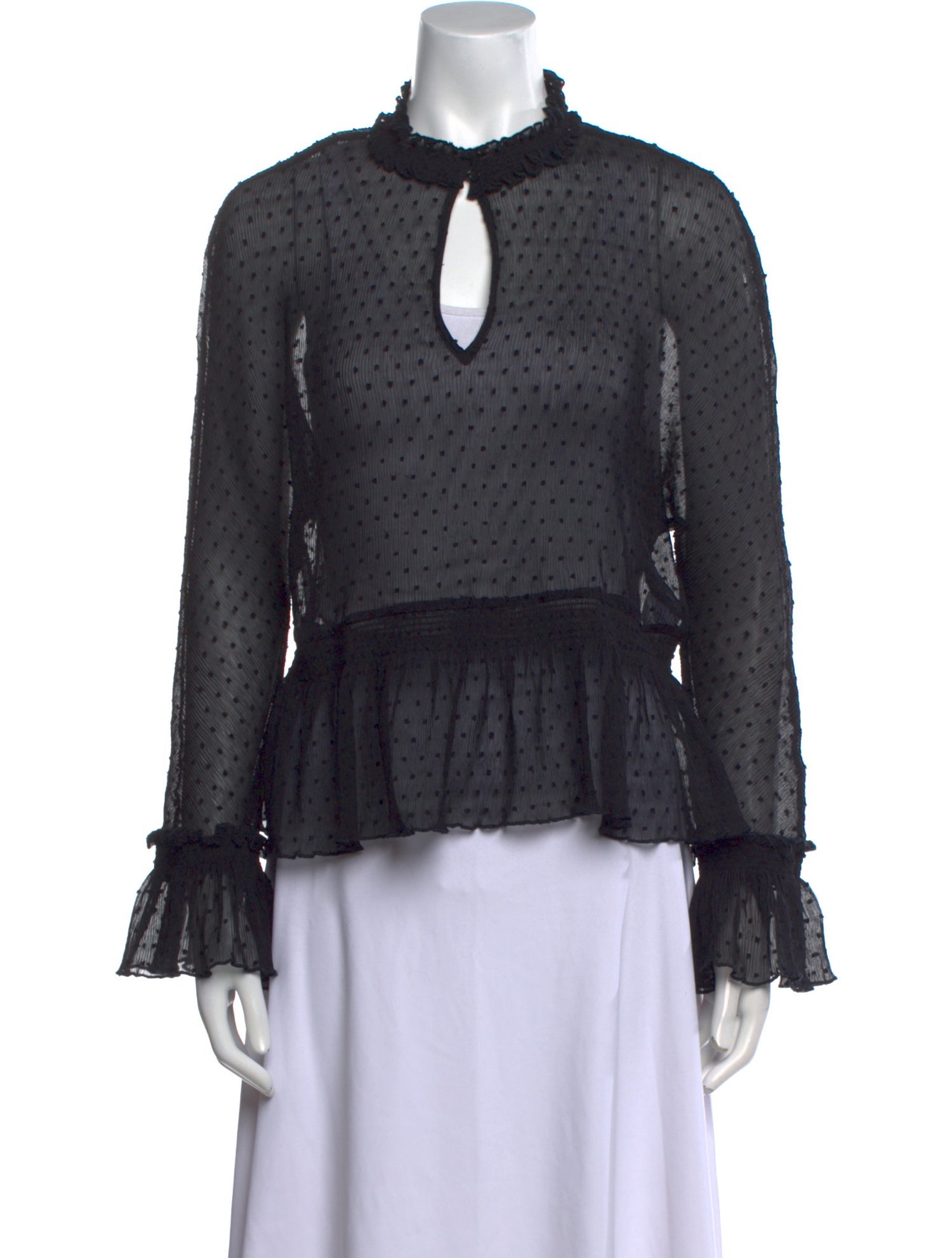 Maje Mock Neck Long Sleeve Blouse