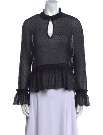 Maje Mock Neck Long Sleeve Blouse