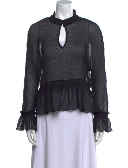 Maje Mock Neck Long Sleeve Blouse