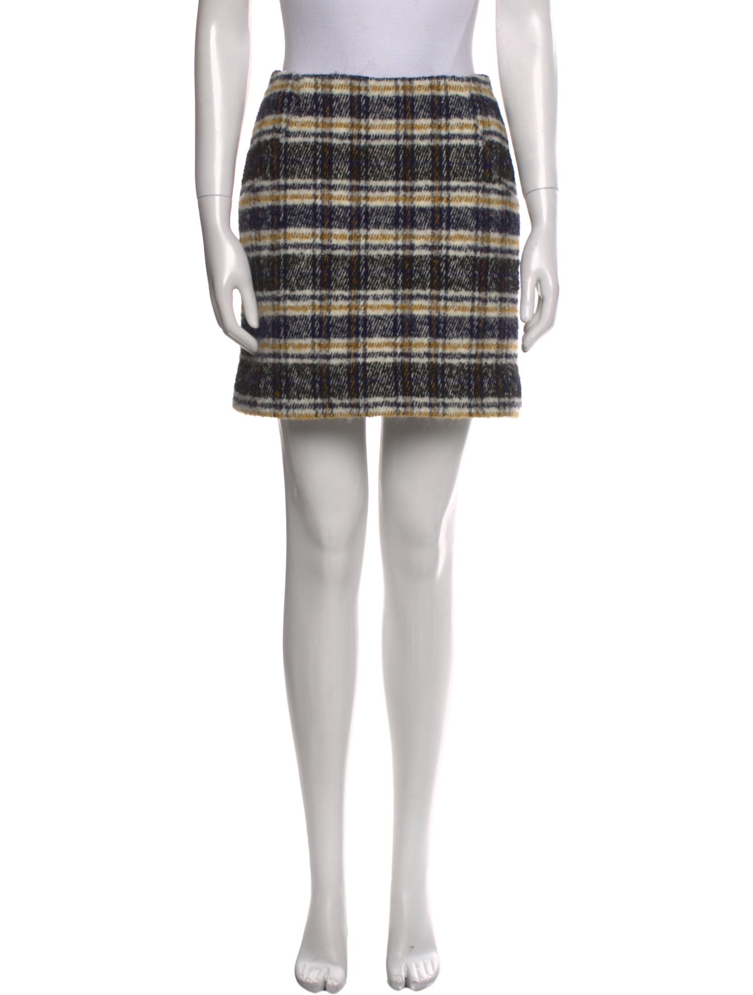 Maje Plaid Print Mini Skirt