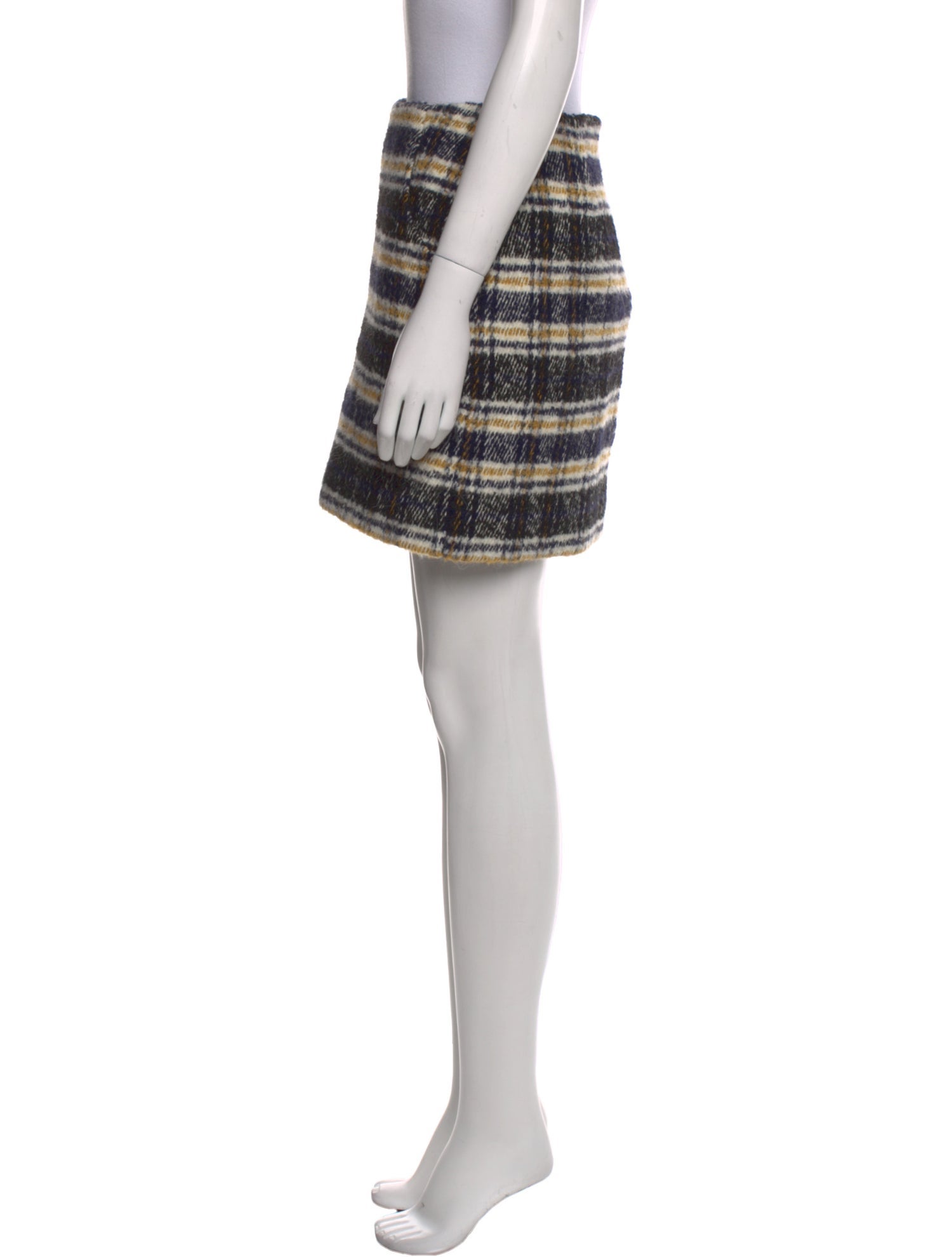 Maje Plaid Print Mini Skirt