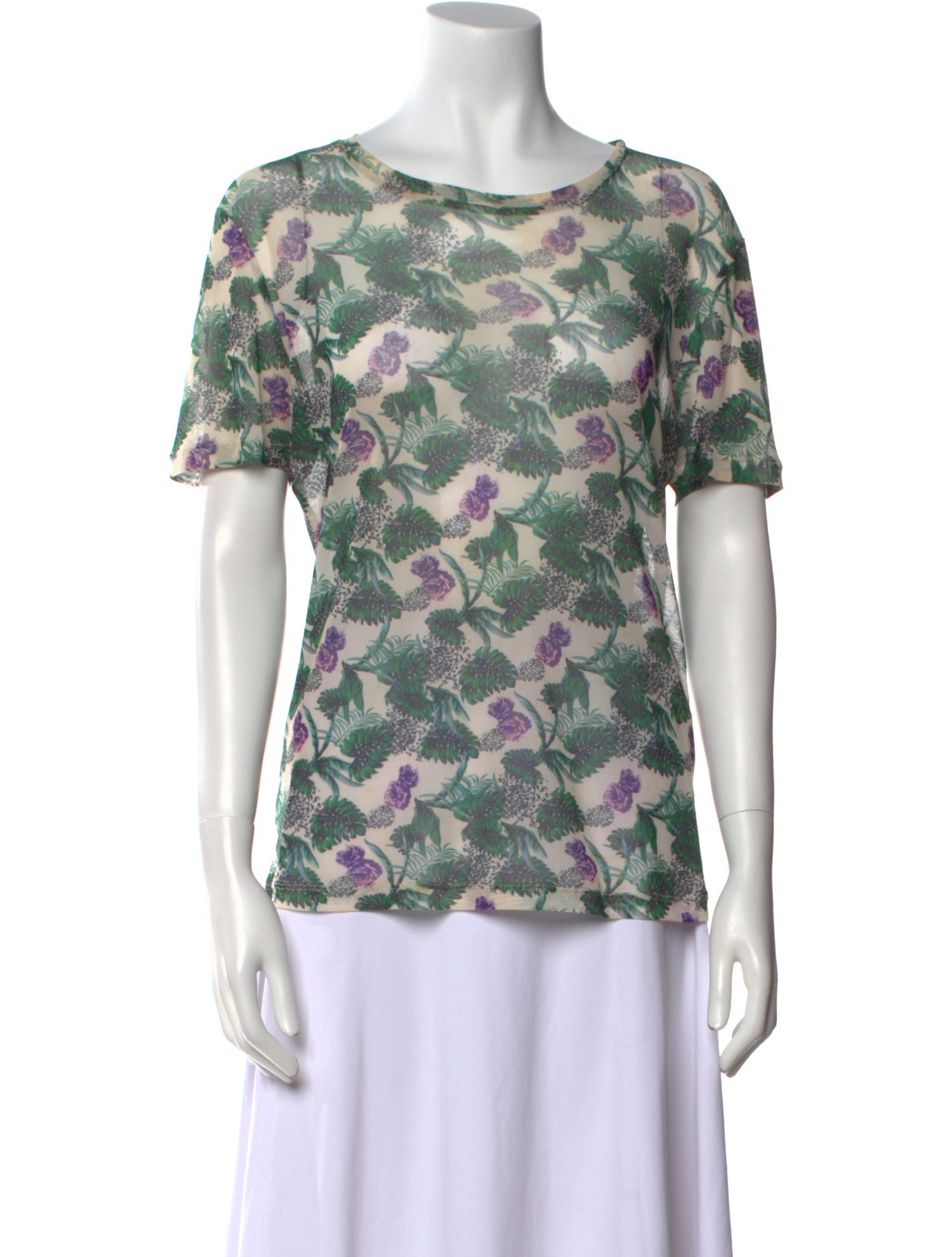 Maje Printed Scoop Neck T-Shirt