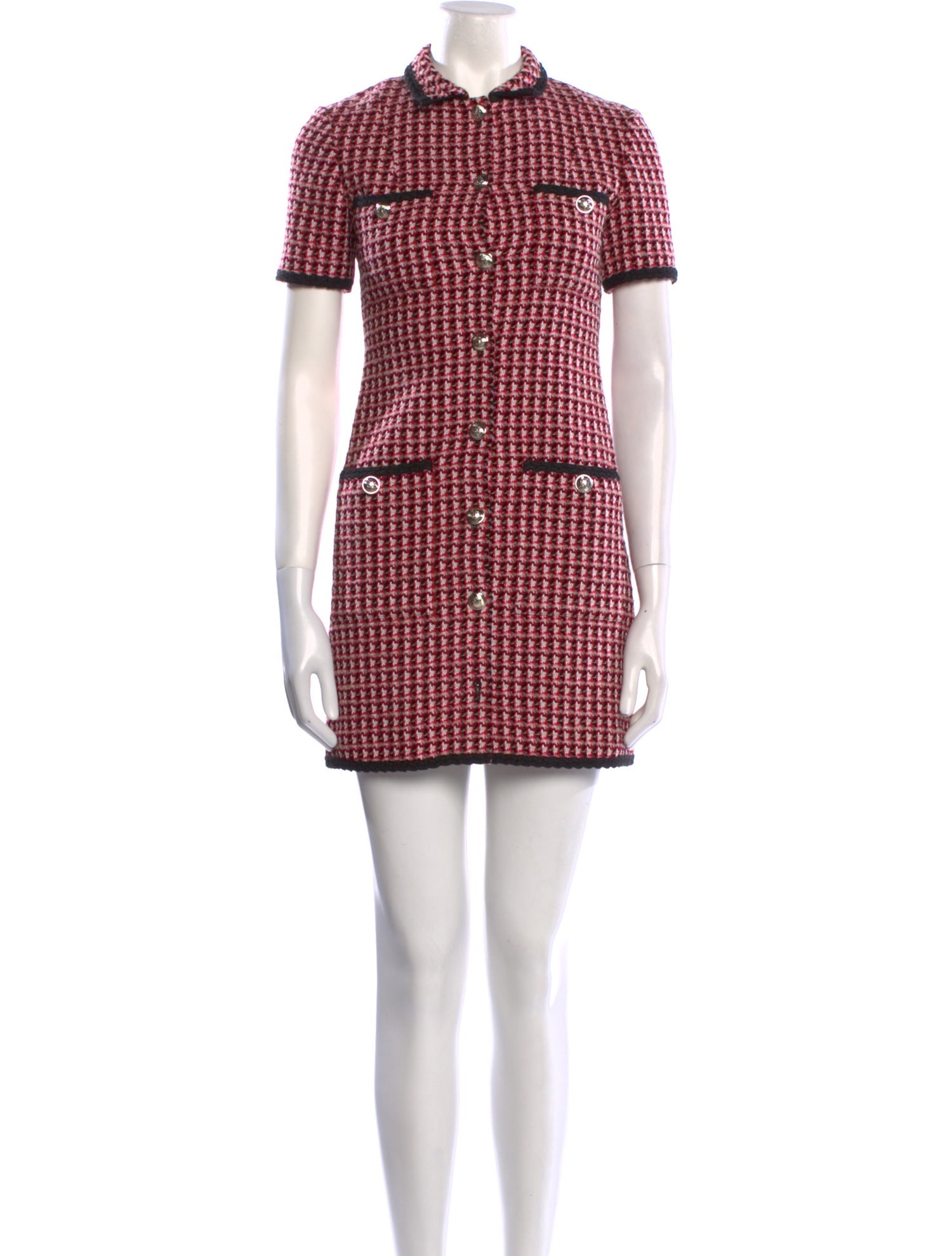 Maje Plaid Print Mini Dress