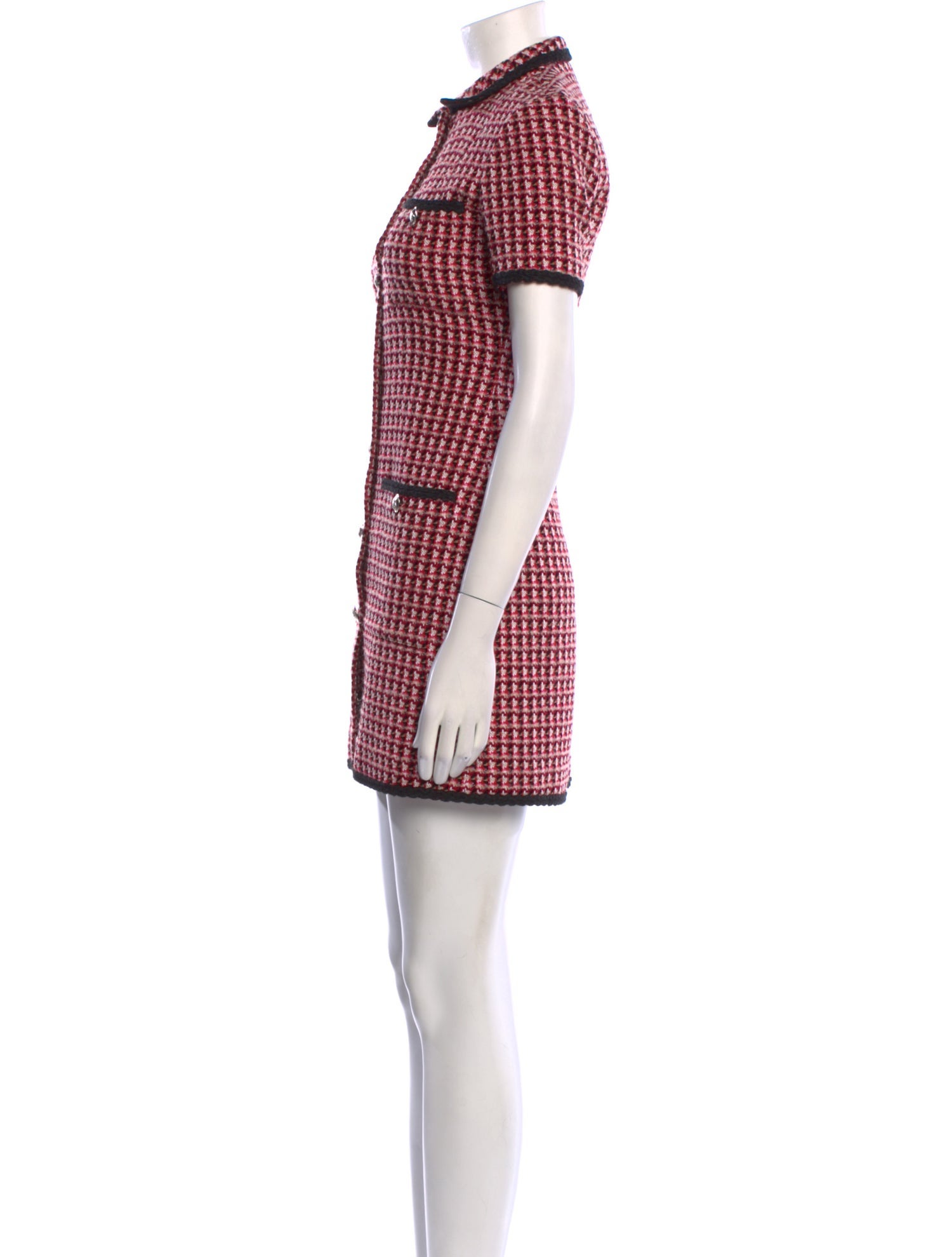 Maje Plaid Print Mini Dress