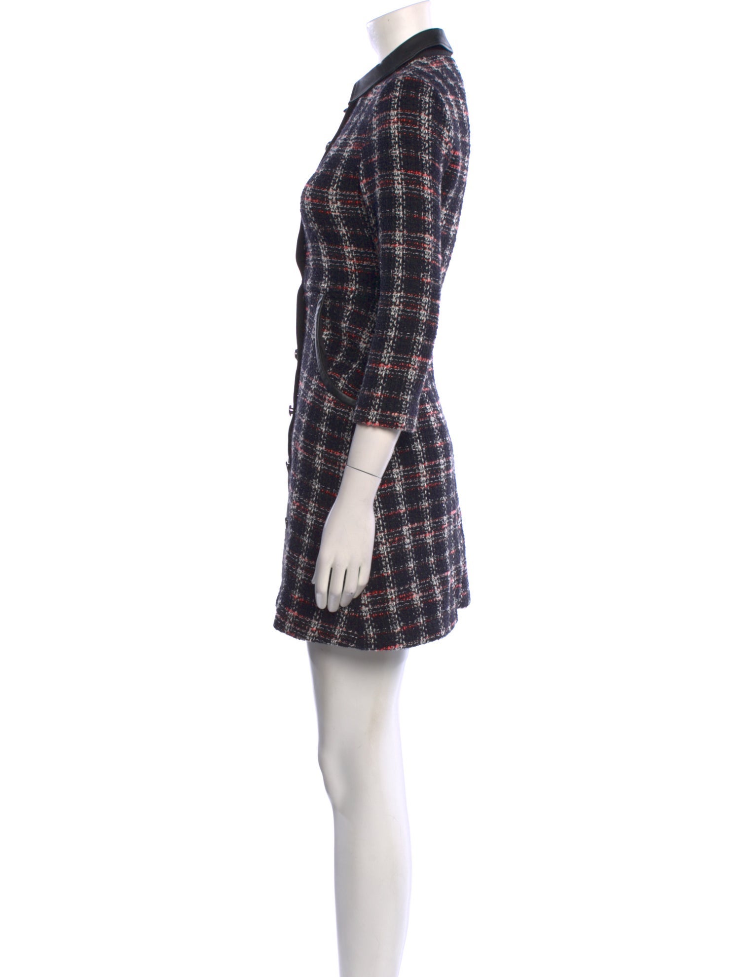 Maje Plaid Print Mini Dress