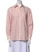 Maje Striped Long Sleeve Button-Up Top