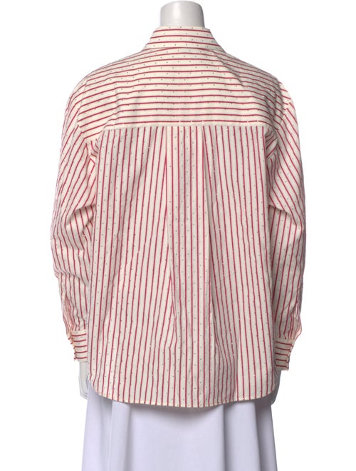 Maje Striped Long Sleeve Button-Up Top