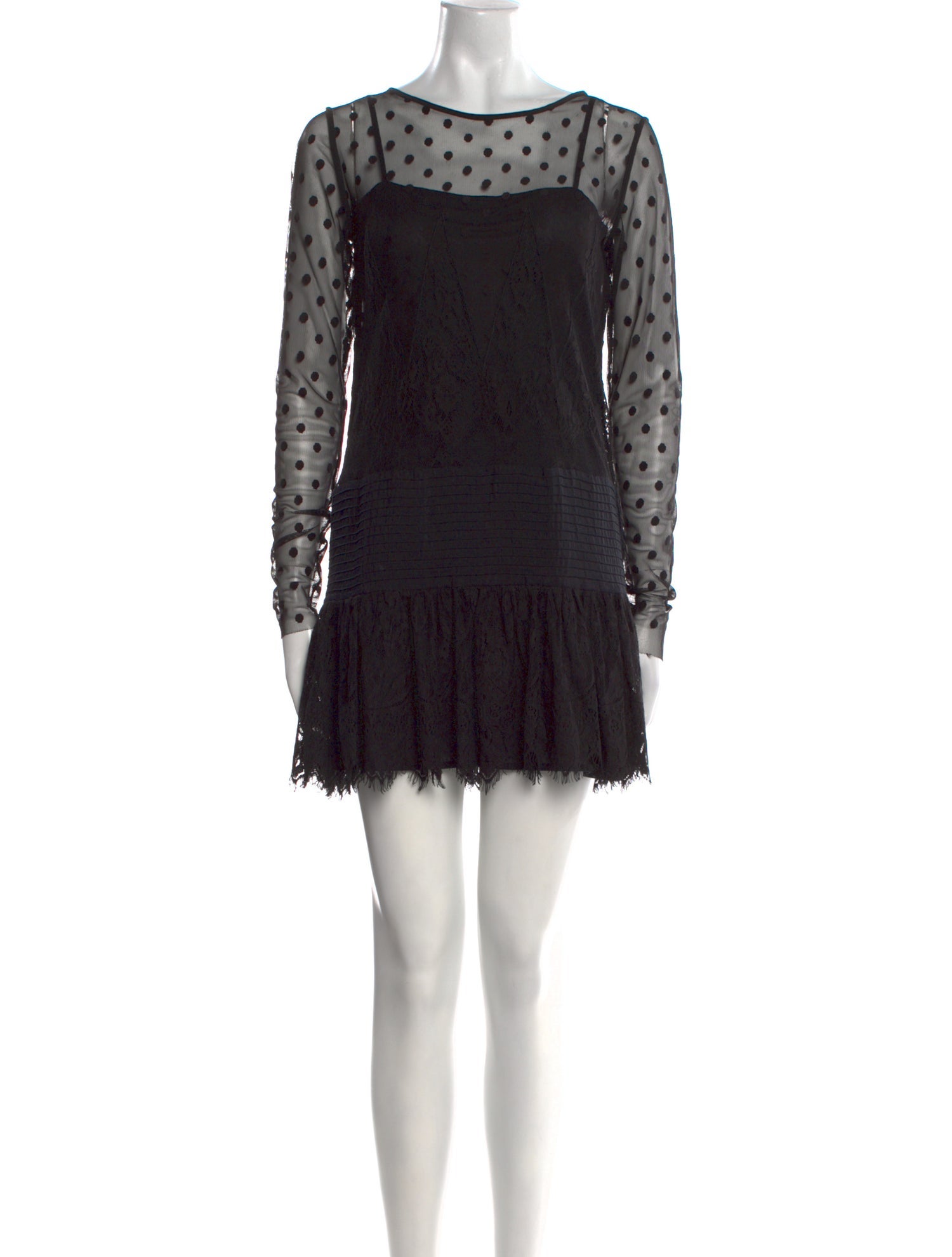 Maje Lace Pattern Mini Dress