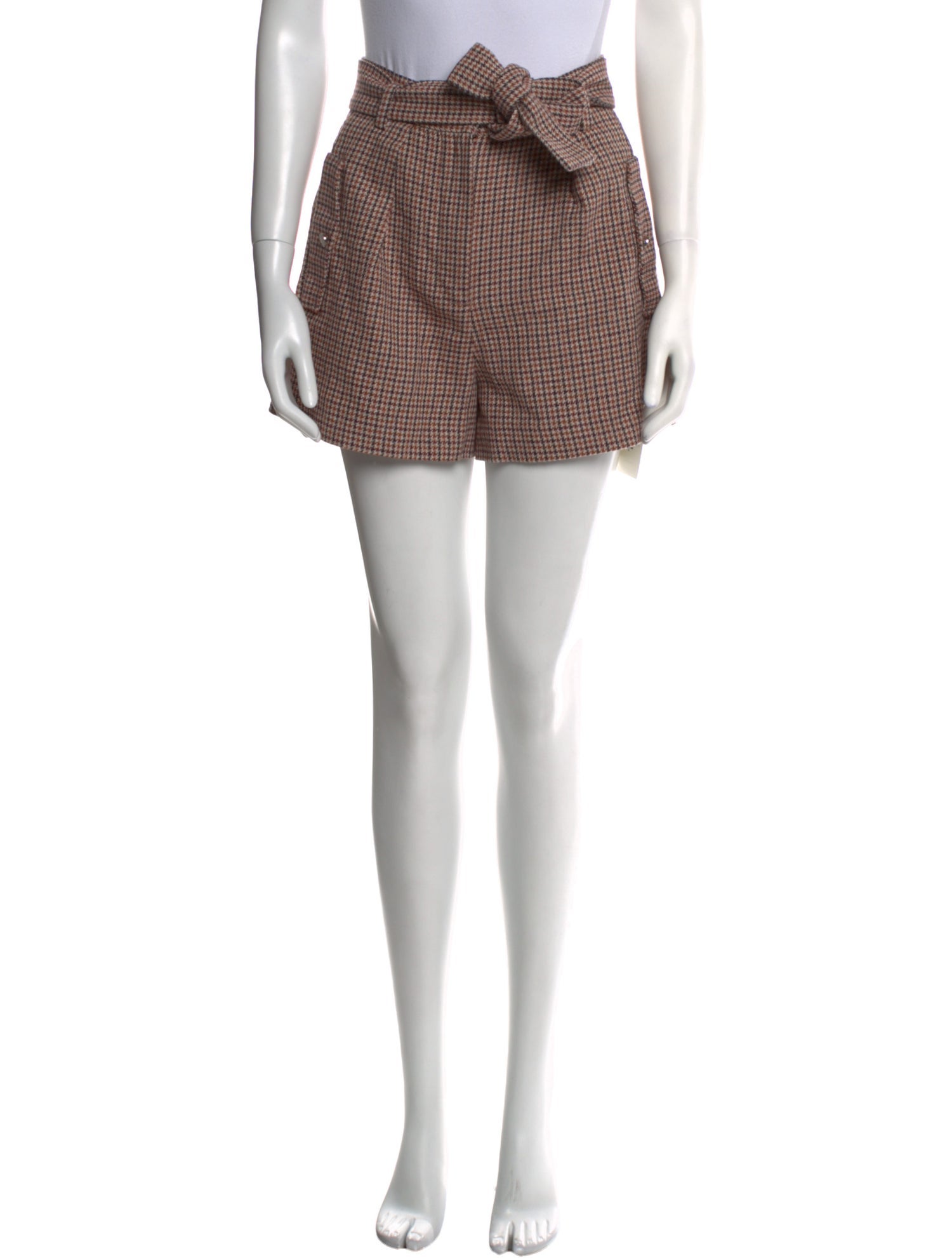 Maje Plaid Print Mini Shorts