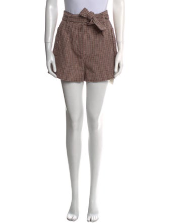 Maje Plaid Print Mini Shorts