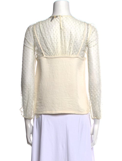 Maje Crew Neck Long Sleeve Top