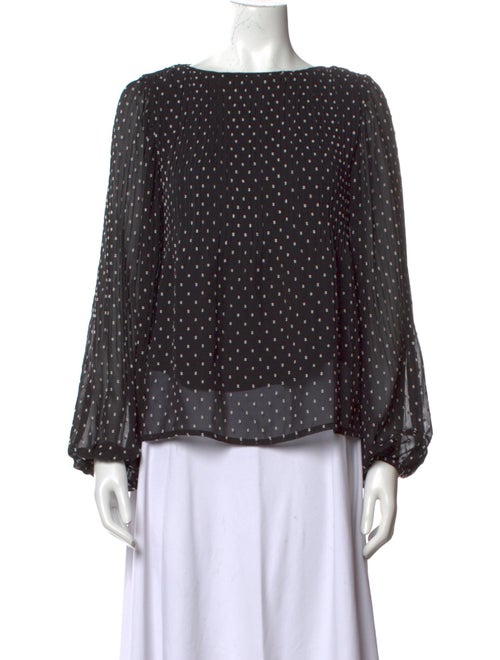 Maje Polka Dot Print Bateau Neckline Blouse