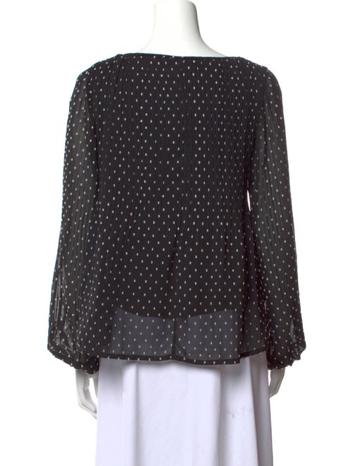 Maje Polka Dot Print Bateau Neckline Blouse
