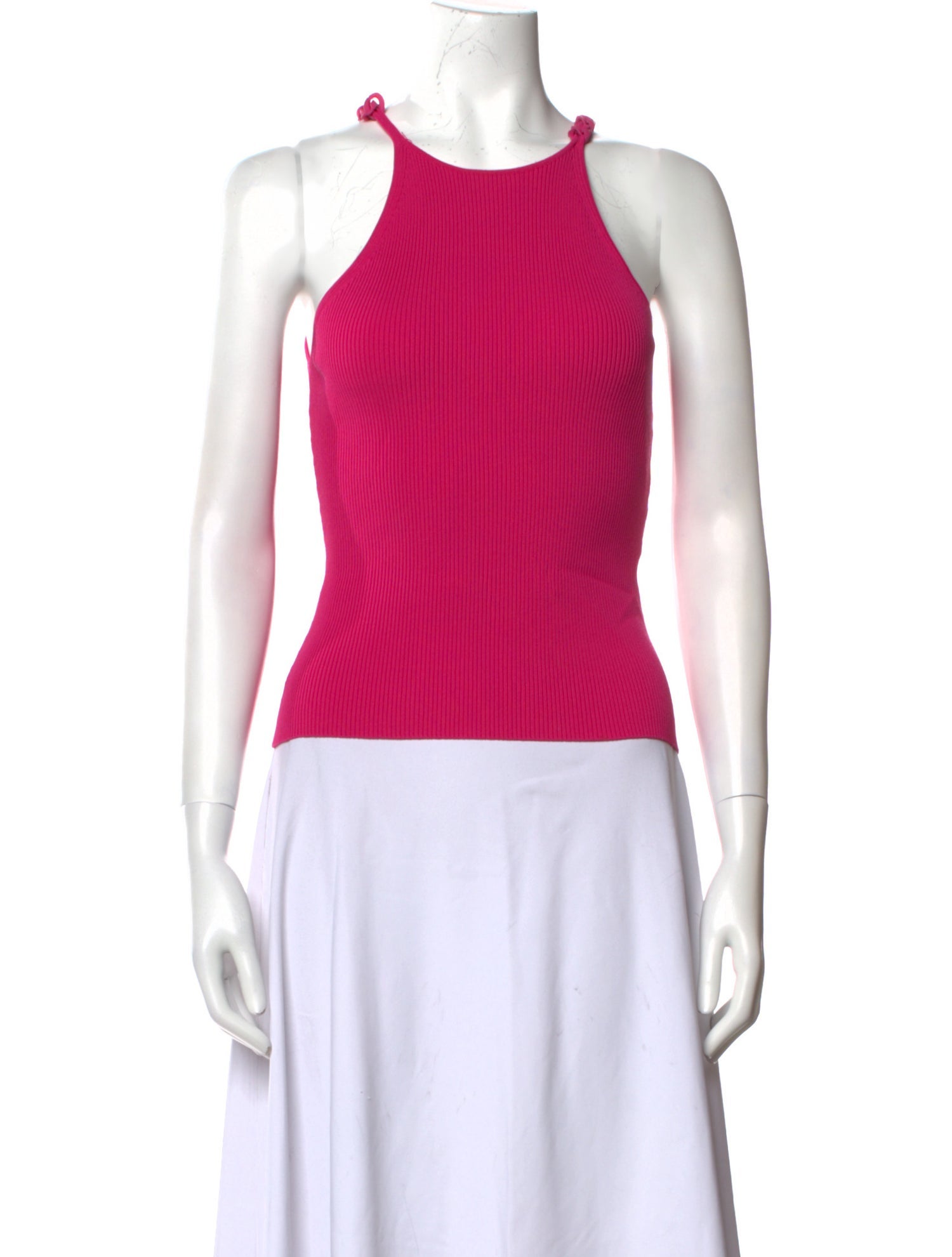 Maje Silk Crew Neck Crop Top