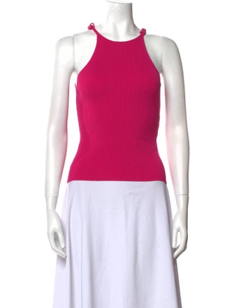 Maje Silk Crew Neck Crop Top