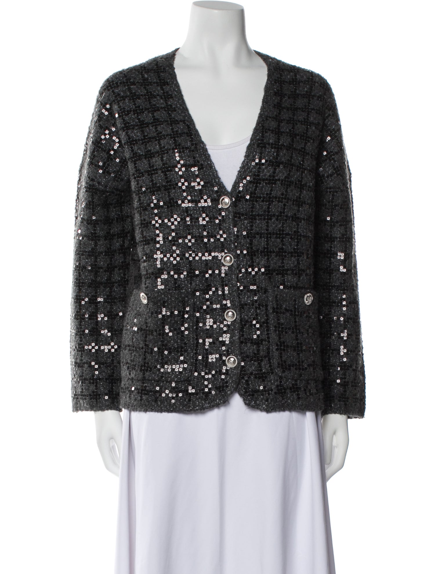 Maje Plaid Print Evening Jacket