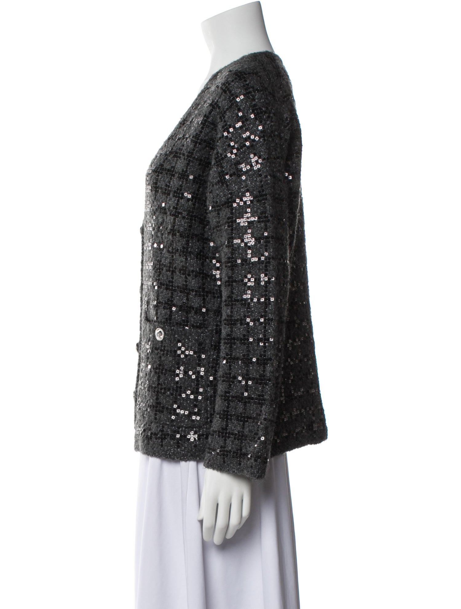 Maje Plaid Print Evening Jacket