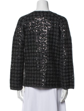 Maje Plaid Print Evening Jacket