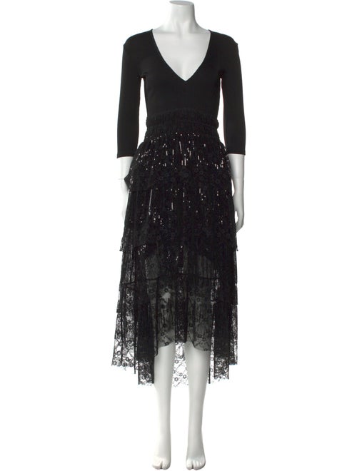 Maje Lace Pattern Long Dress