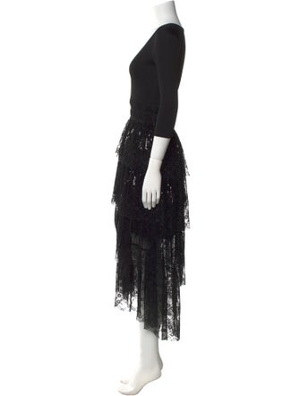 Maje Lace Pattern Long Dress