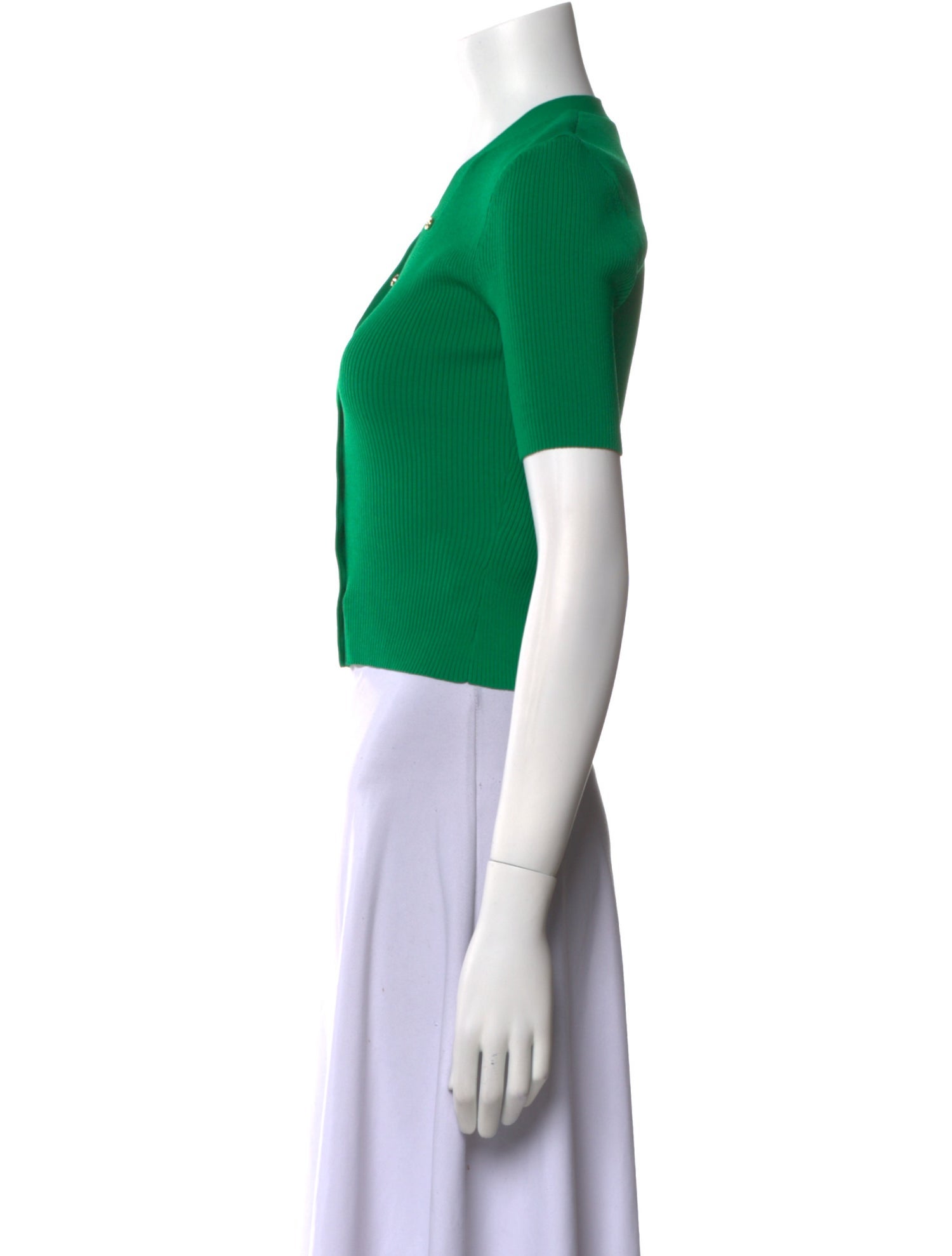 Maje V-Neck Short Sleeve Crop Top