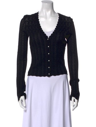 Maje V-Neck Long Sleeve Top