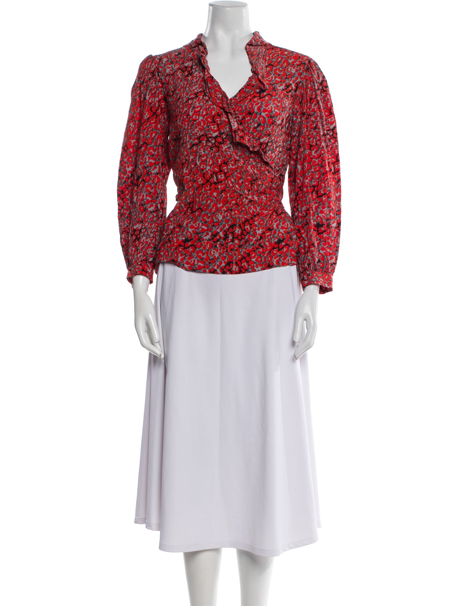 Maje Floral Print V-Neck Blouse