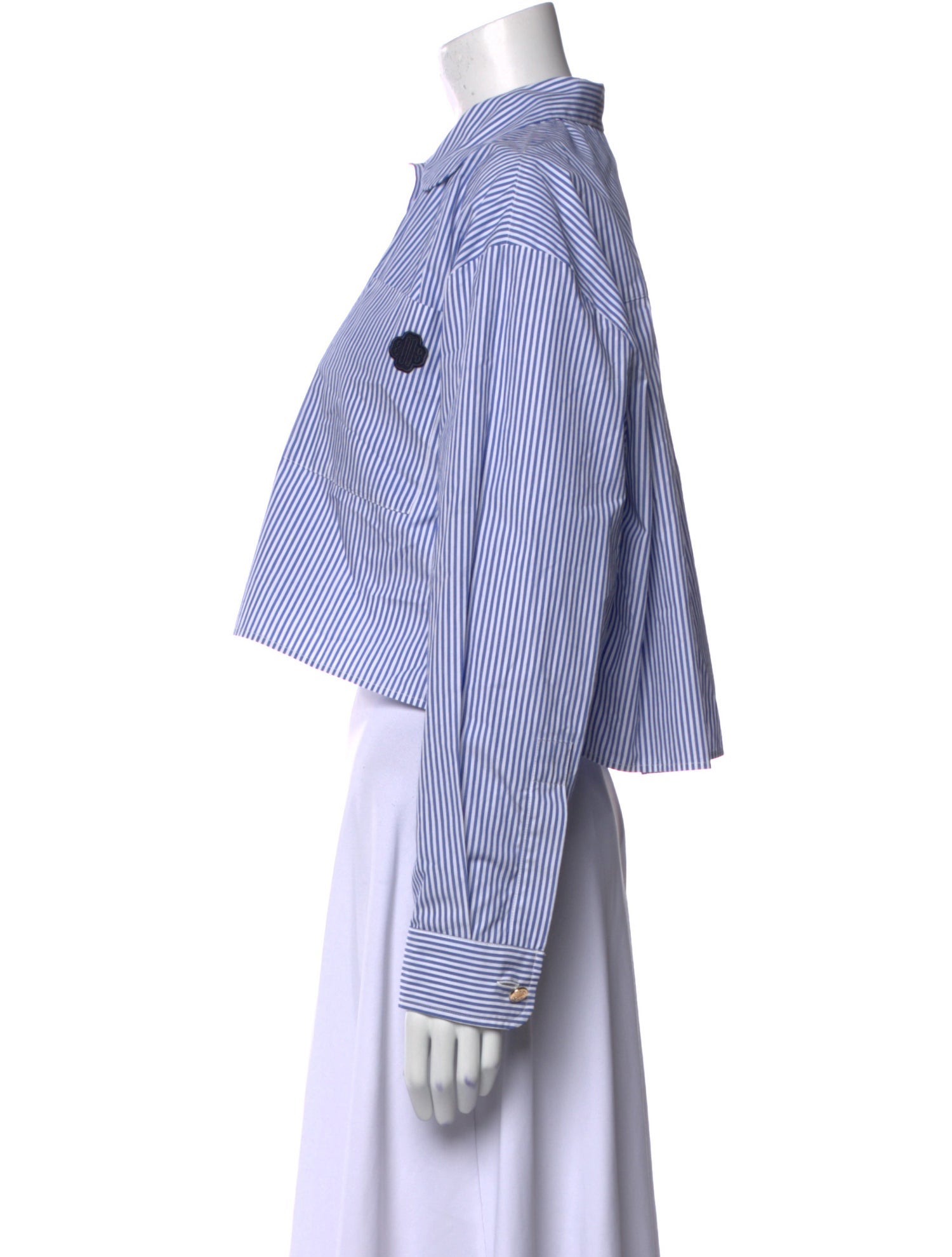 Maje Striped Long Sleeve Crop Top