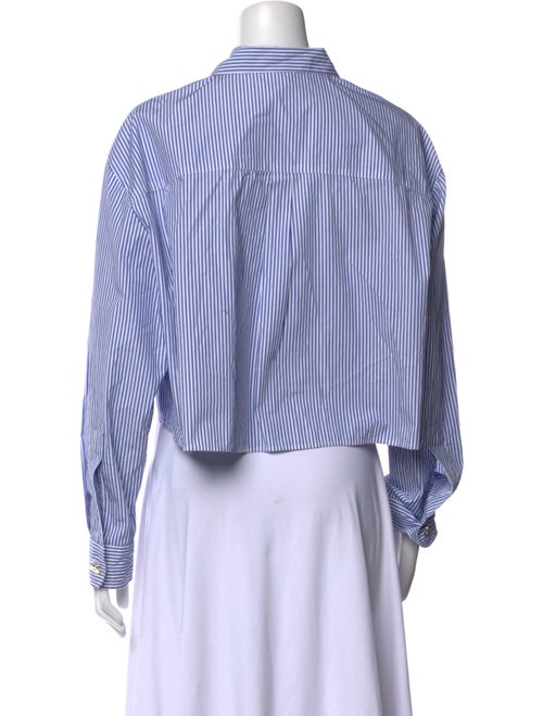 Maje Striped Long Sleeve Crop Top