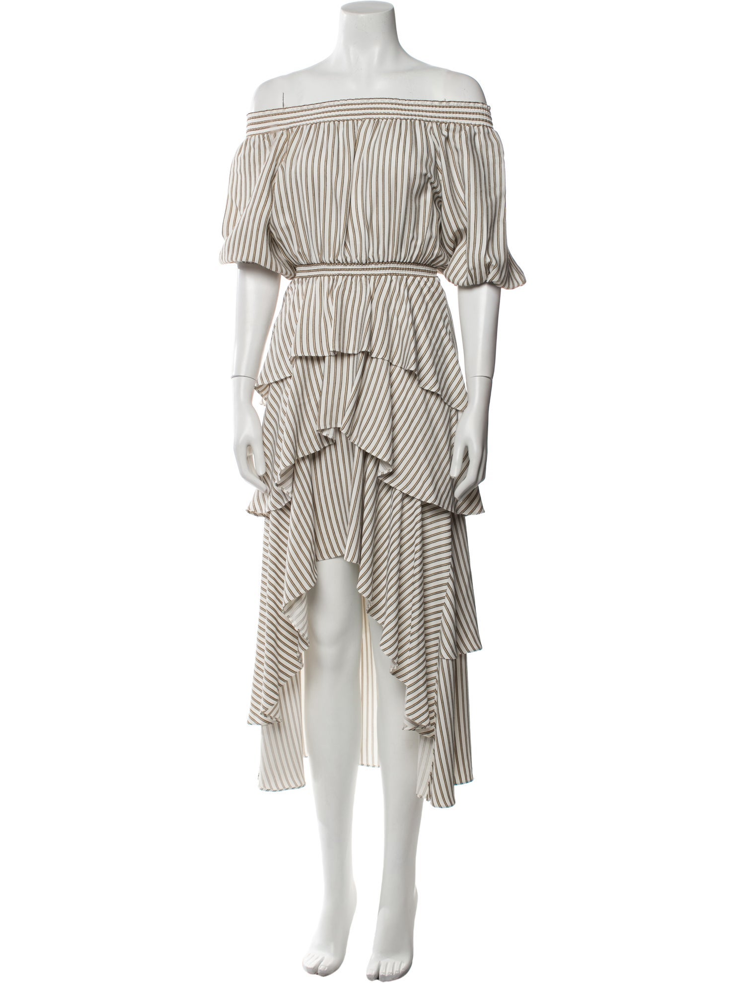 Maje Striped Midi Length Dress