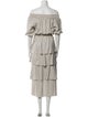 Maje Striped Midi Length Dress