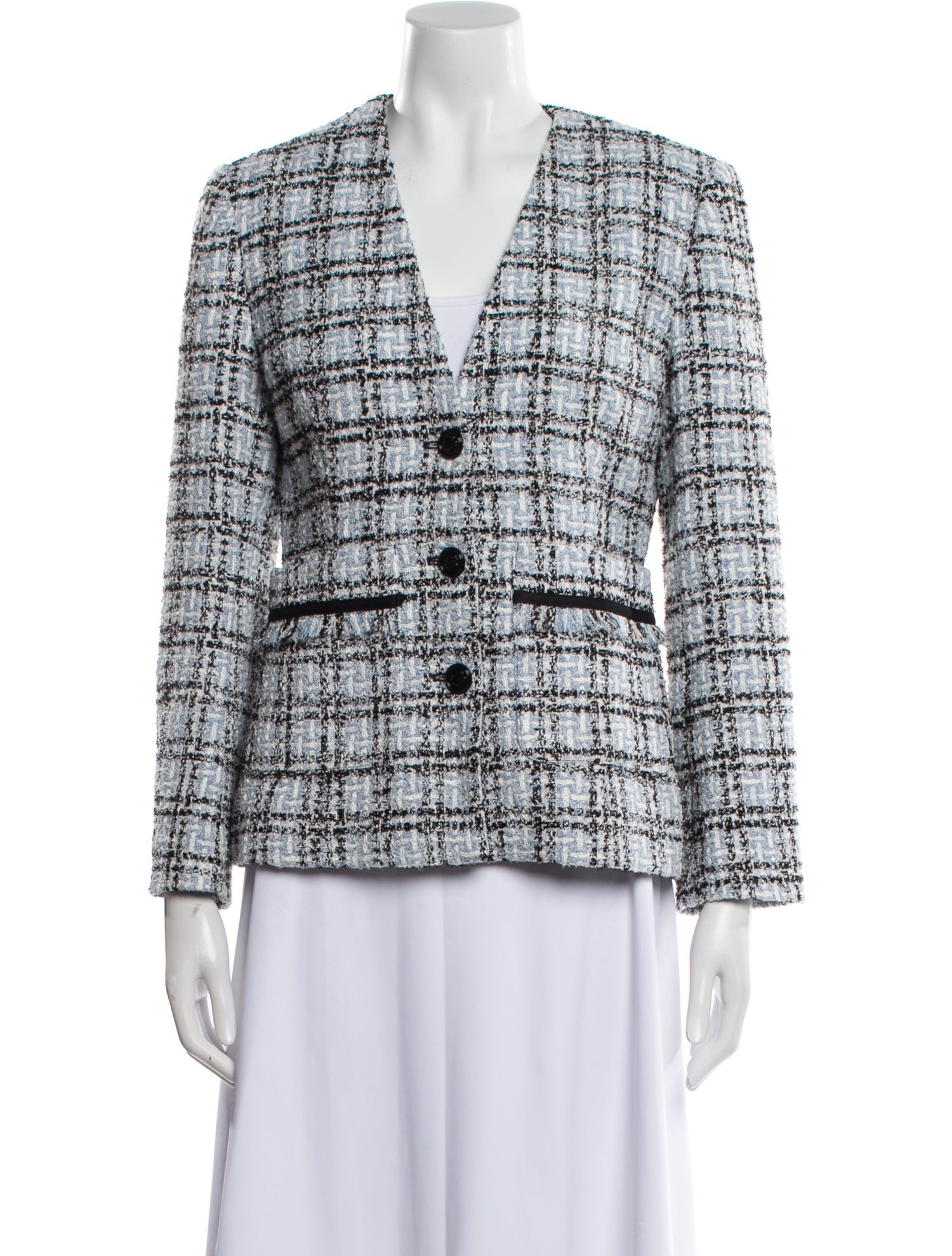 Maje Plaid Print Blazer