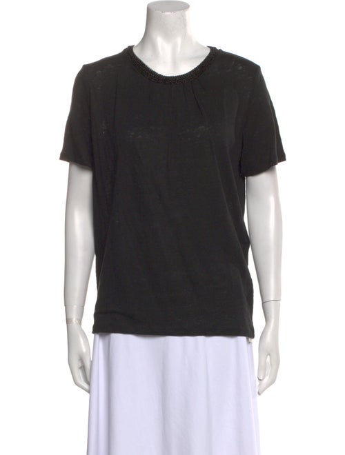 Maje Linen Crew Neck T-Shirt